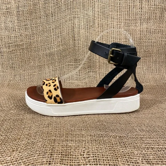 Mia Sandals Ankle Strap Platform Buckle Animal Print Size 6 - Picture 3 of 10